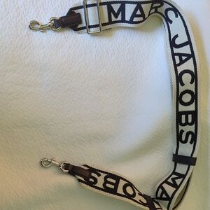 Marc Jacobs Black and Cream Logo Webbing Strap